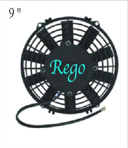Plastic 11 Inch Universal Radiator Cooling Fan Black Color 12v With Straight Blade