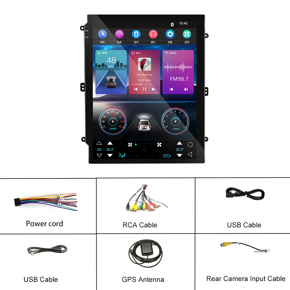 9.7 Inch QLED Screen Carplay Car Radio for Uniersal Android Octa Core DVD GPS Navigation Player