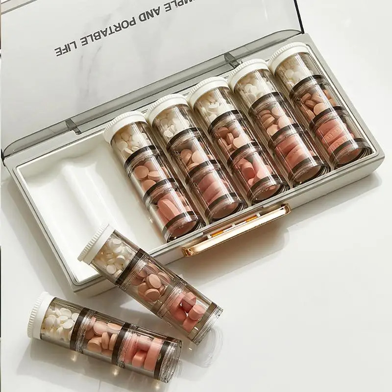 Portable 21 Grids Weekly Pill Organizer Pill Container Vitamin Organizer 7 Days Pill Organizer