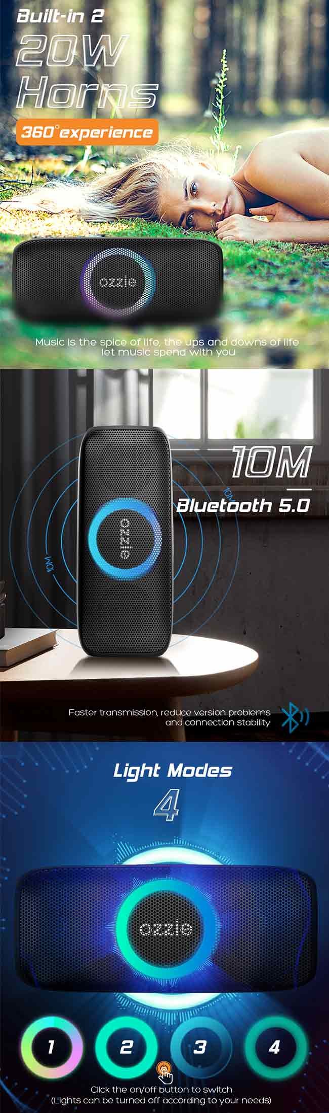 10 Meters Wireless Range Outdoor Party Speaker for Outdoor Entertainment 2.25 KGS