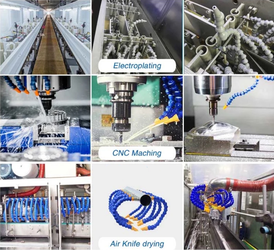 Factory direct wholesale Plastic Flexible Collapsible Plastic Tube CNC machining center cooling pipe
