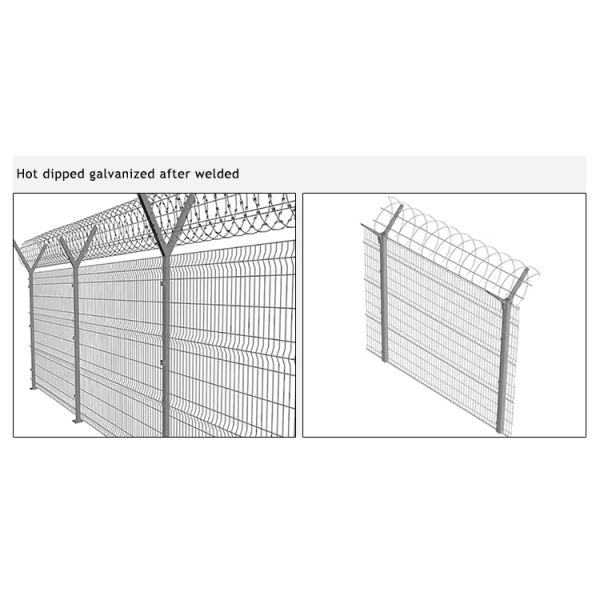 Affordable Perimeter Security Electric Energizer Metal Palisade Anti Climb Airport Fence Barbed Wire