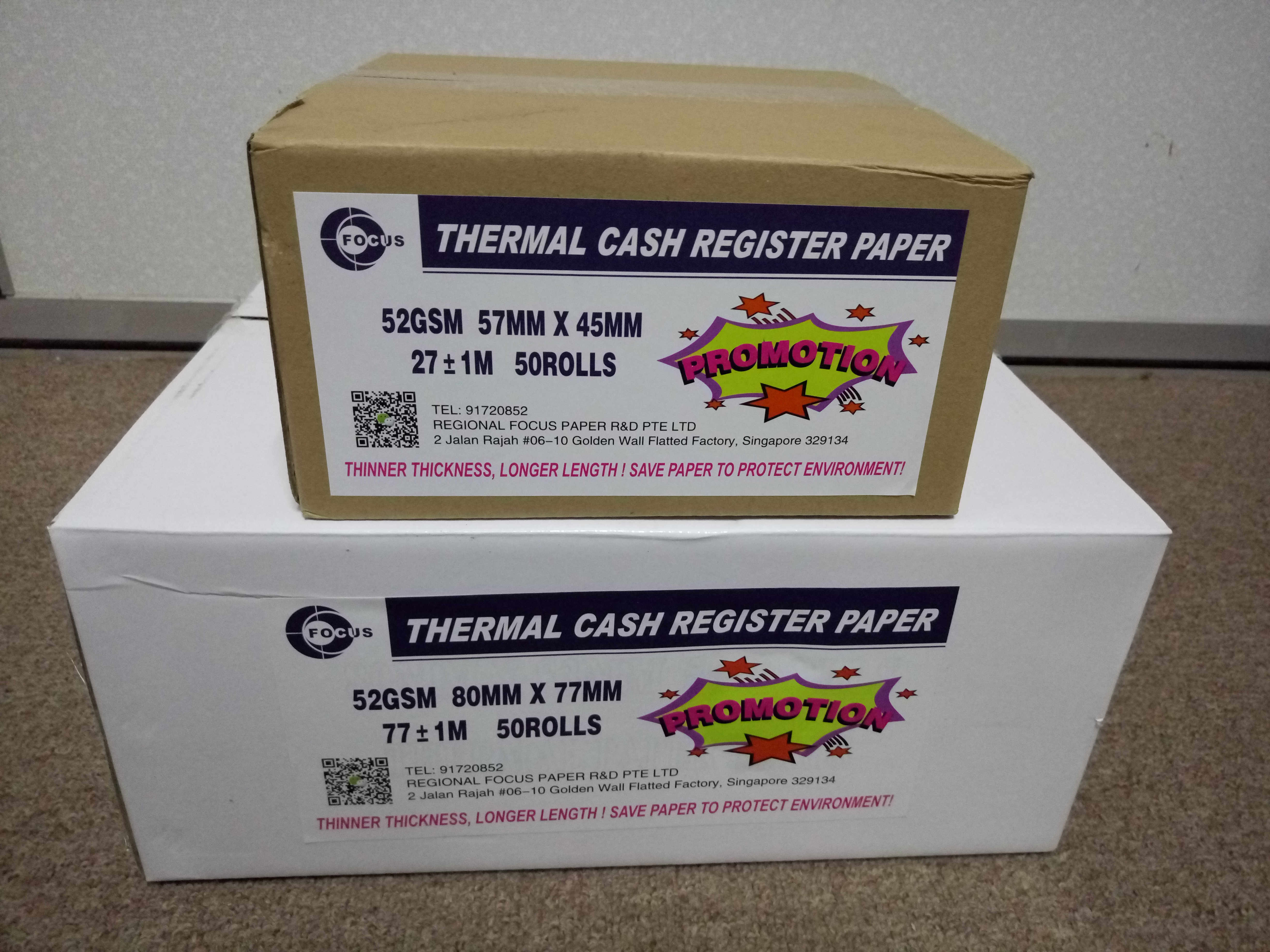 BPA Free 45GSM Shipping Label Thermal Paper Jumbo Roll 54um