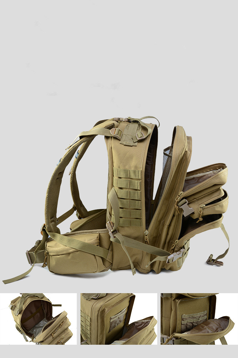 Khaki Oxford TAN Tactical Hiking Backpack Thicken 40L Camping