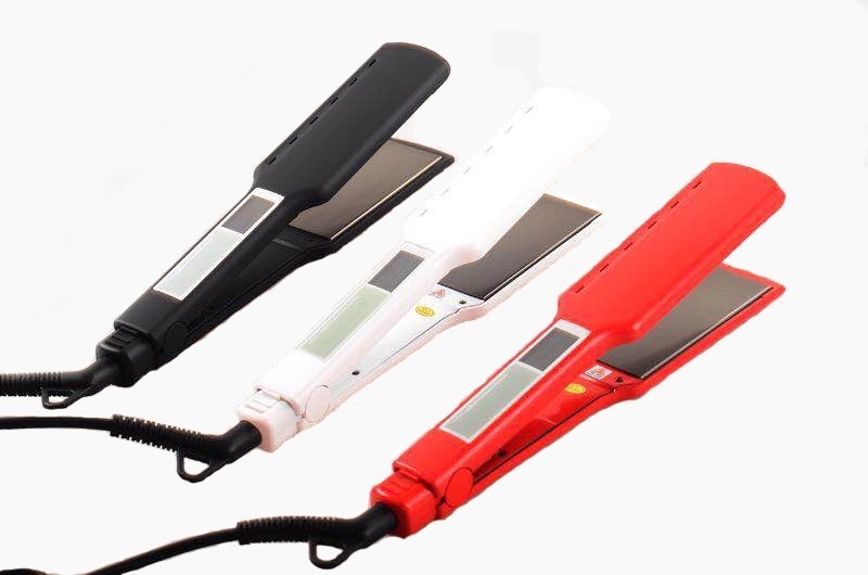 Infrared Flat Iron Electric Hair Straightener 45W Power With LCD Display