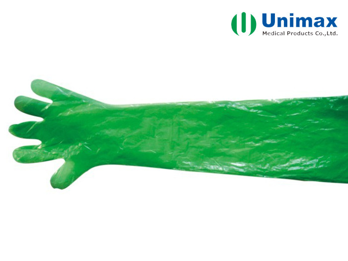 Orange UNIMAX Long Veterinary Gloves Disposable