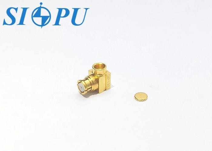 SMP Female Angled RF Coaxial Connectors Mate With 2# Semi Rigid / Semi Flexible Cables