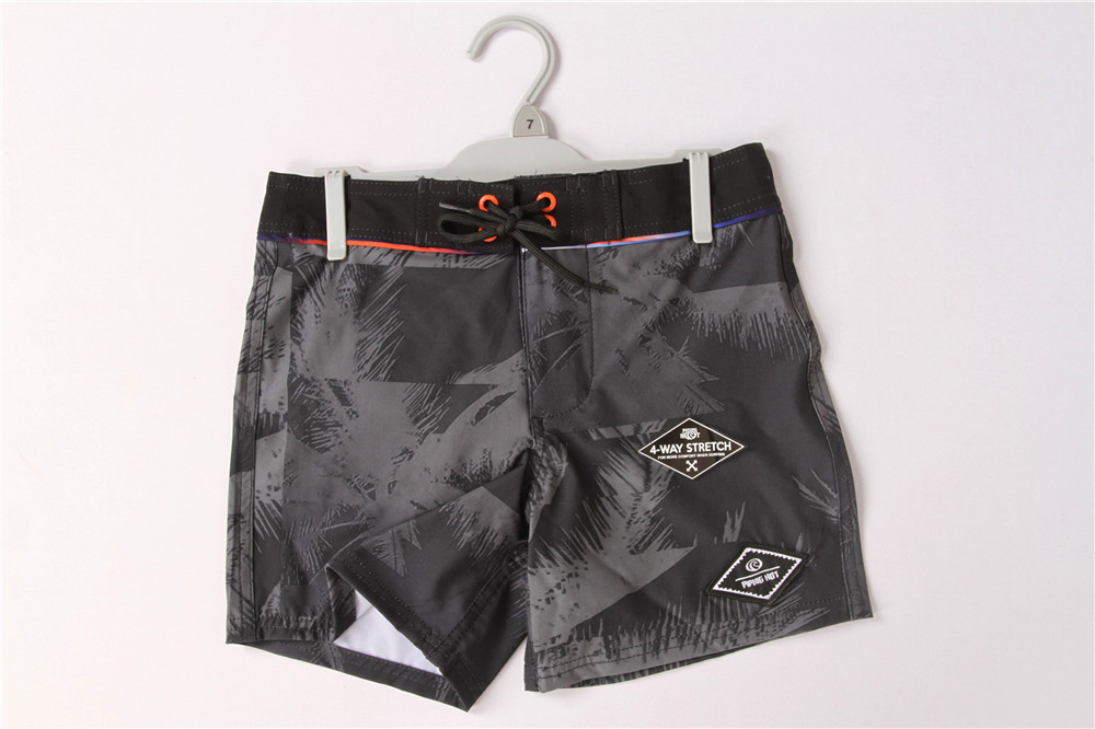 Black Printed Kids 4 Way Stretch Shorts Mens Children's Spandex Shorts