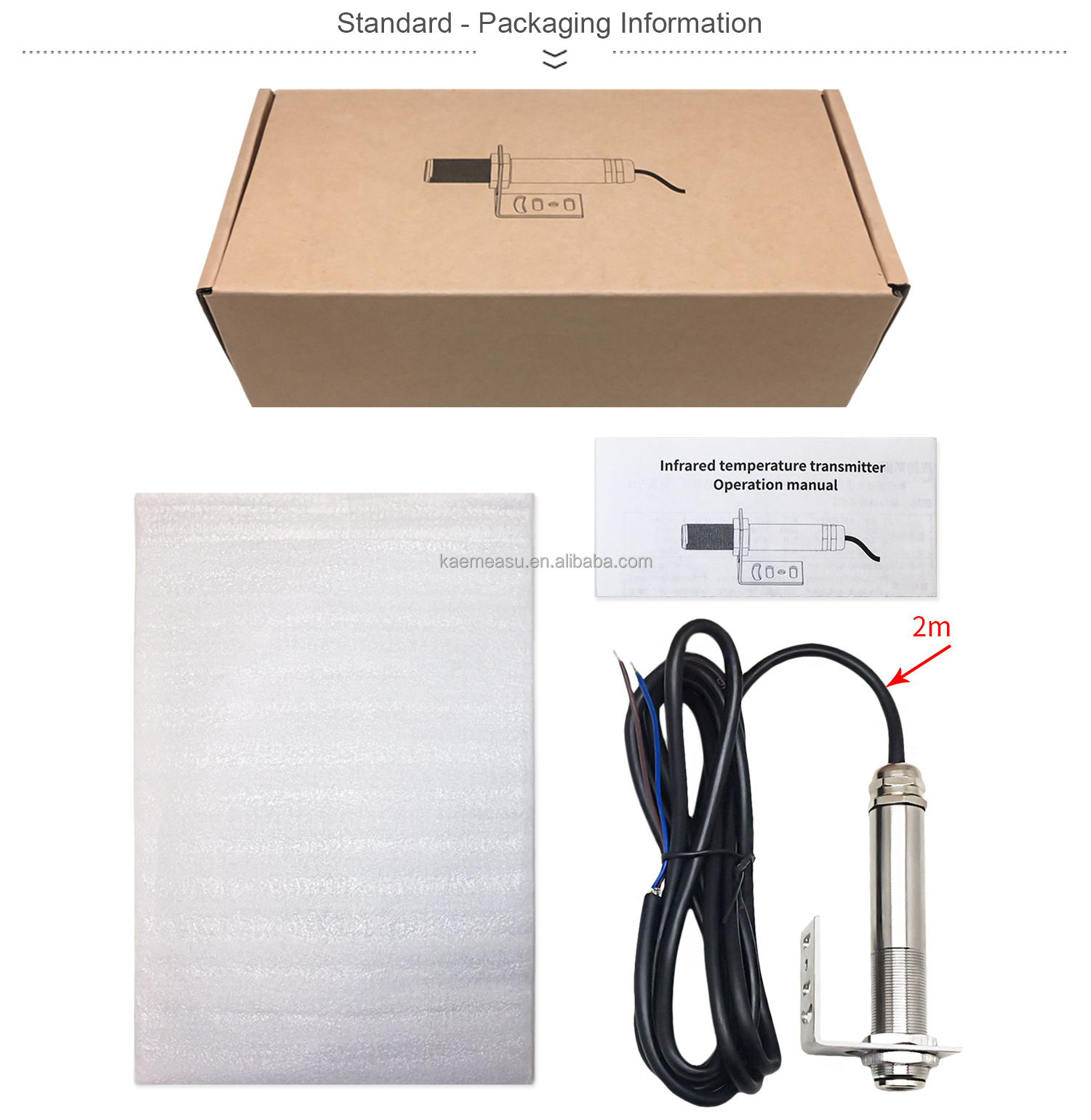 kaemeasu Digital Temperature Sensor Industrial Pyrometer -50~200℃