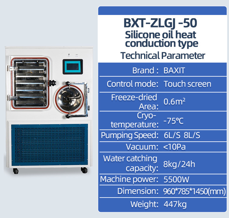 ZLGJ-50 Standard Silicone Oil Heating Pilot Laboratory Freeze Dryer