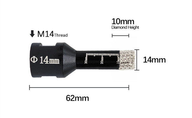 45mn Diamond Masonry Core Drill Bit 6mm 12mm 14mm For Power Drill