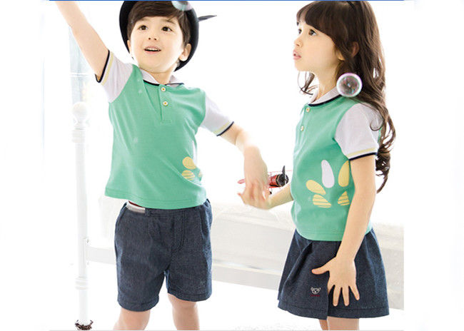 Polo / Short Skirt Custom School Uniform For Kindergarten Kids