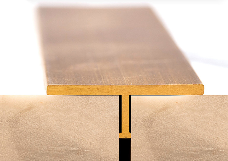 Rust Resistant C38500 Brass T Profile For Interior Window Frame