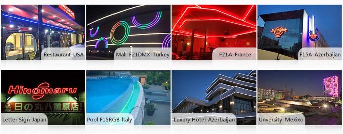 24V IP68 IK08 DMX 5050 LED Neon Flex Strip Lights with 8 Pixel per Meter