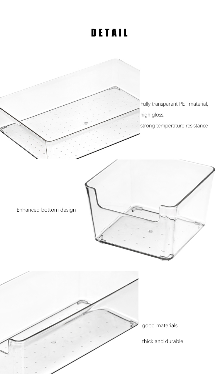 Transparent White Drawer Organisers 2L Deep Kitchen Drawer Organizer