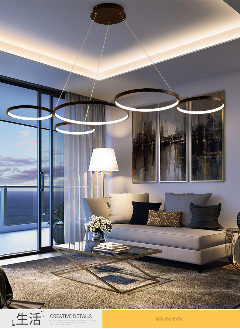 Aluminum lamp body simple, warm, two color, fantastic concept Chandelier