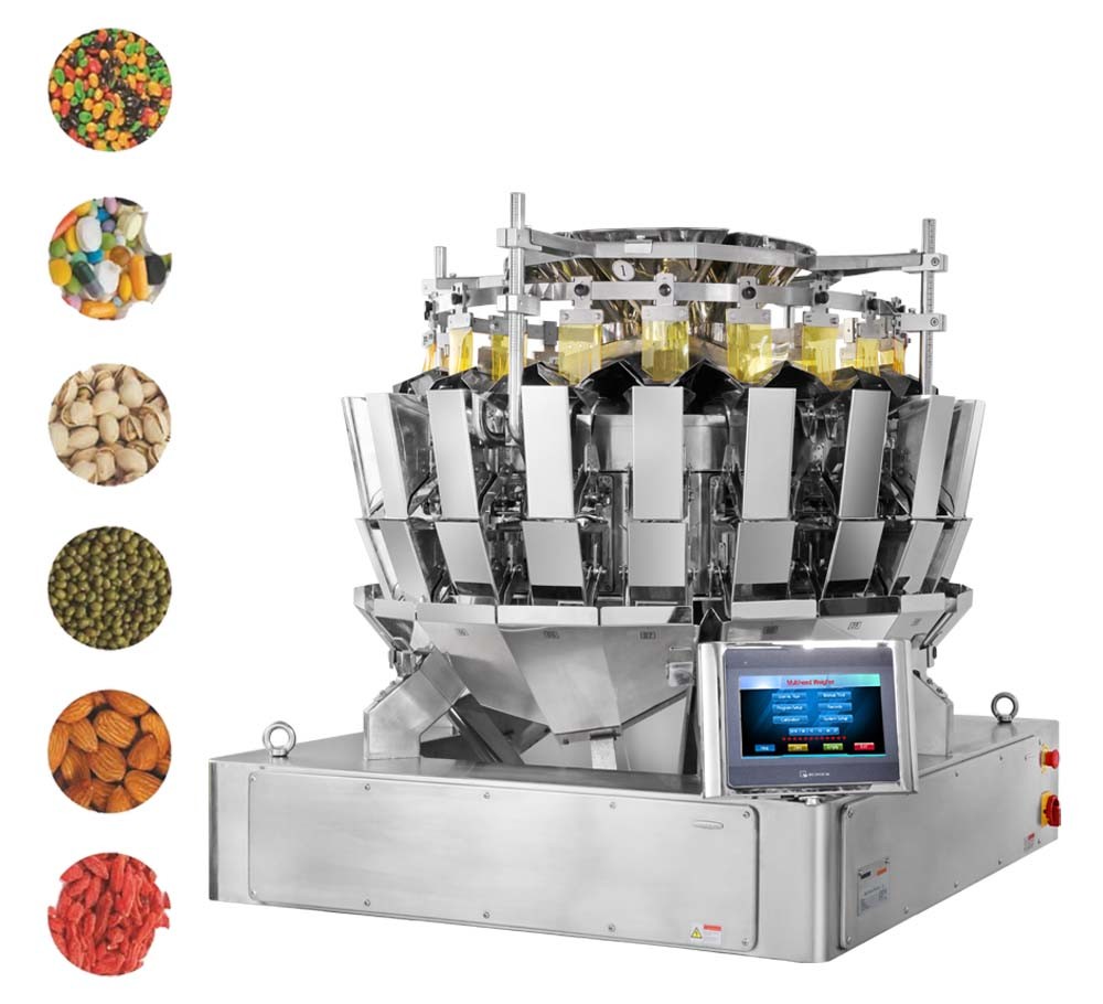 Granular Nuts Multihead Combination Weigher Packing Machine 2.5L Hopper