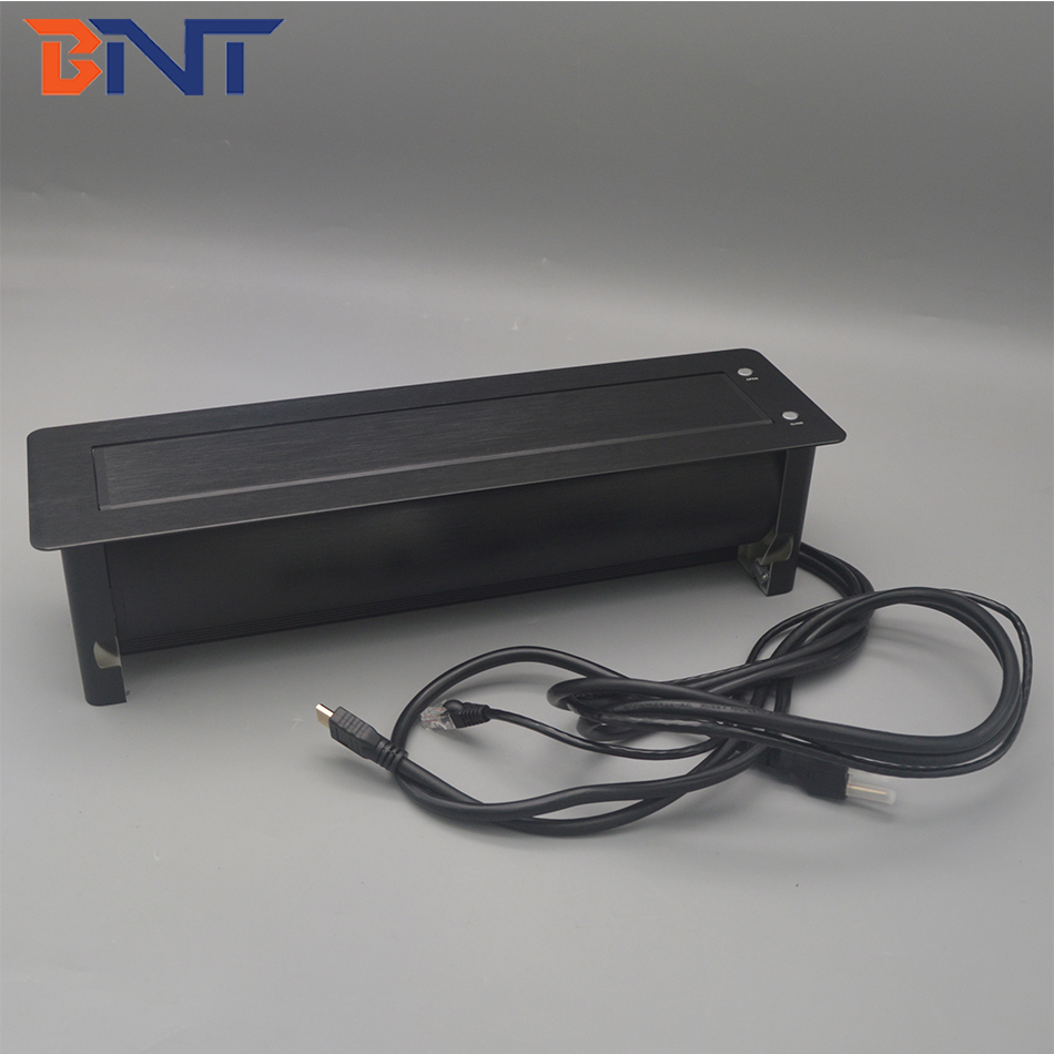 Smart motorized rotate hidden tabletop power socket with usb port