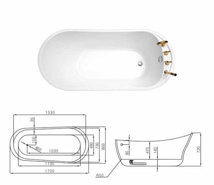 China good design luxury freestanding bathtub A19