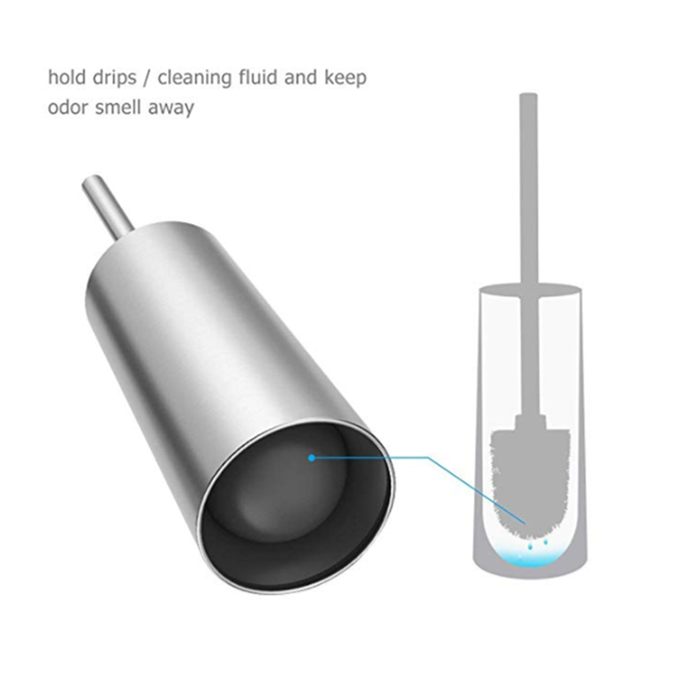 Cat Dogs Stainless Steel Toilet Brush Holder Set Bathroom Clean Tool