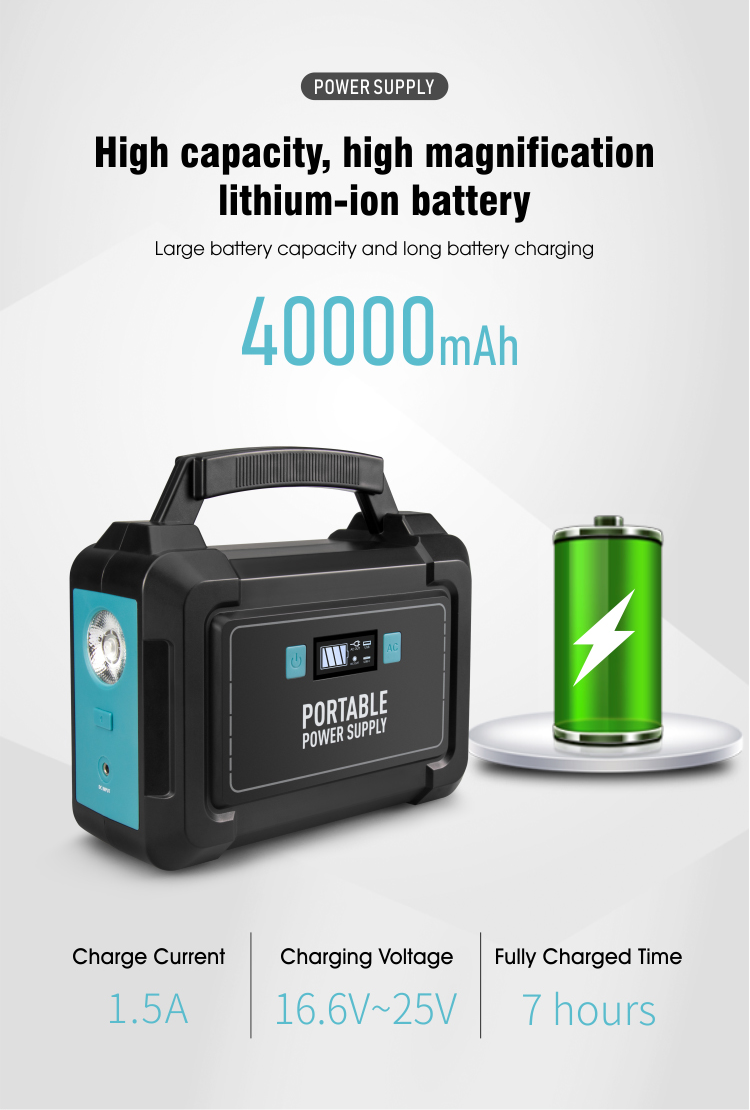 Home Fast Charging Portable Power Station 40ah 150W Mini Solar System Generator