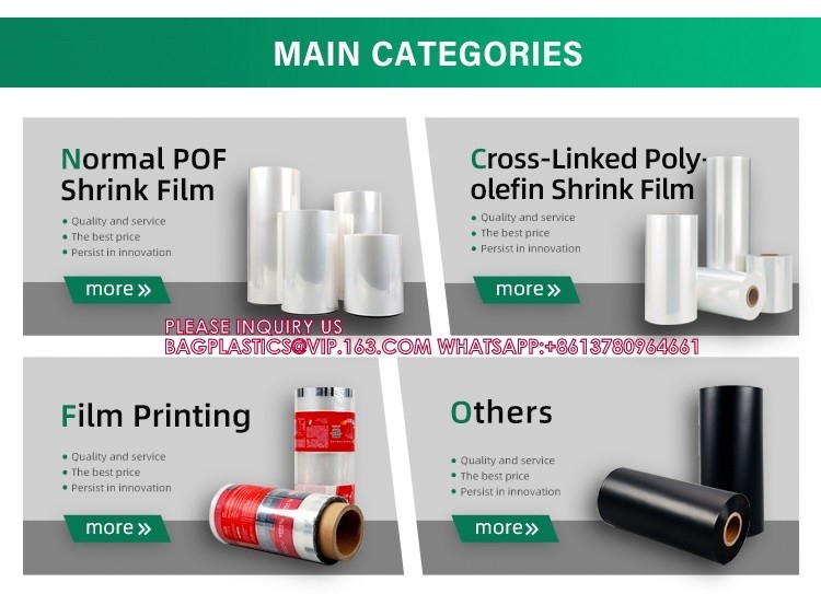POF Heat Shrink Film /Skin Film Packing Material pof heat polyolefin plastic shrink film POF Shrink Film Roll