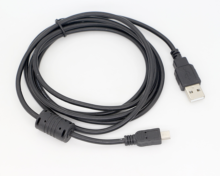 1m Digital Camera Magnetic Ring Mini USB Data Charger Cable with Ferrite