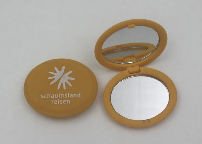 Pocket Size Folding Makeup Mirrors In Plastic Case / Travel Cosmetic Mirror