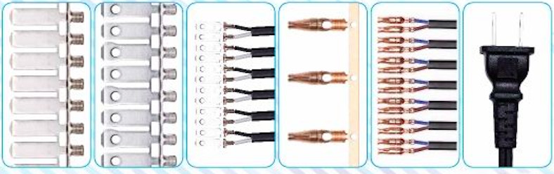 2 Parallel Blade Pin Power Cord Making Machine Terminal Making Crimping Machine