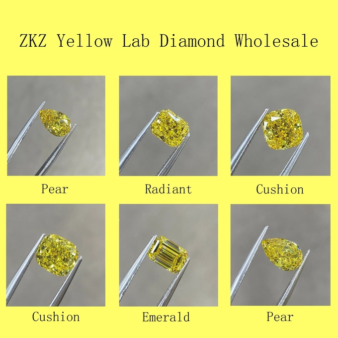 Oval Cut HPHT Synthetic Yellow Diamonds Fancy Vivid 1.6ct To 2.0ct