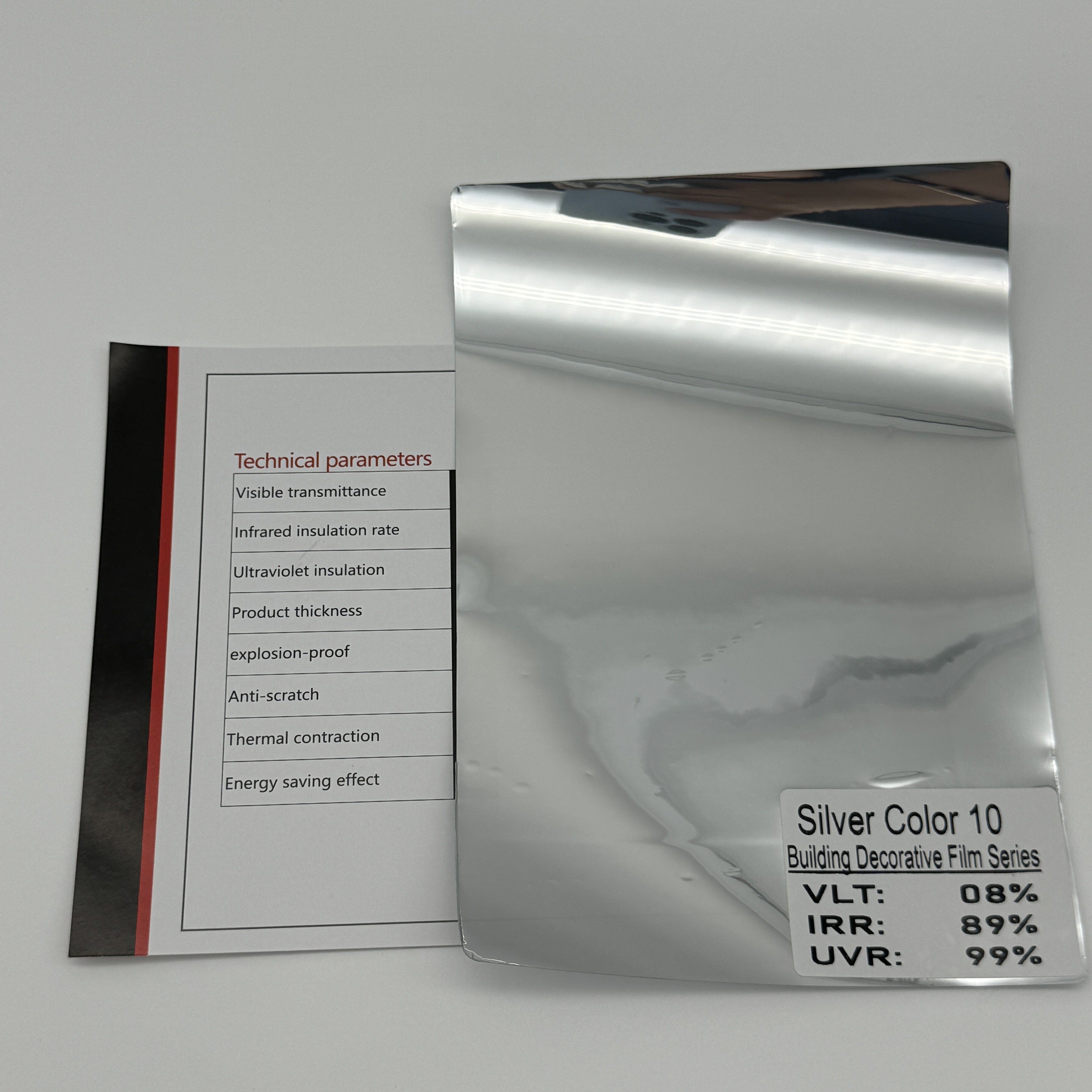 Silver Color 10 Construction Window Film Energy Saving Eco Friendly Customized