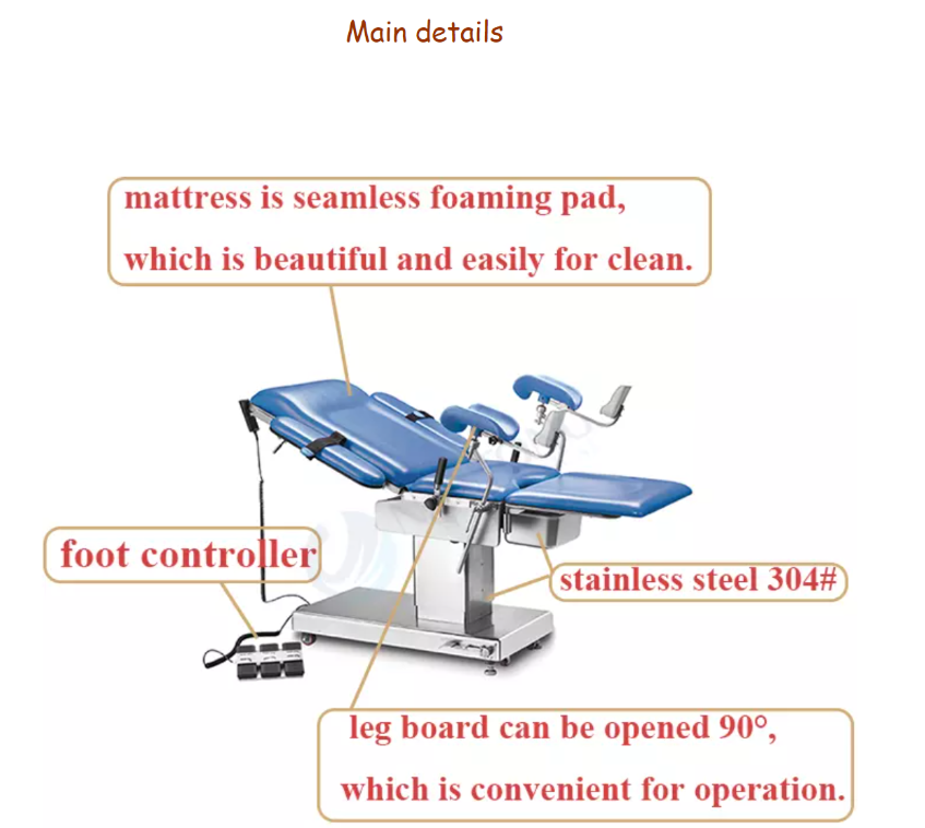Hospital High Quality Electric Obstetric Delivery Bed Gynecological Examination With Good Price