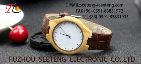 wholesale Pu watch wooden watches alloy case quartz watch fashion watch concise