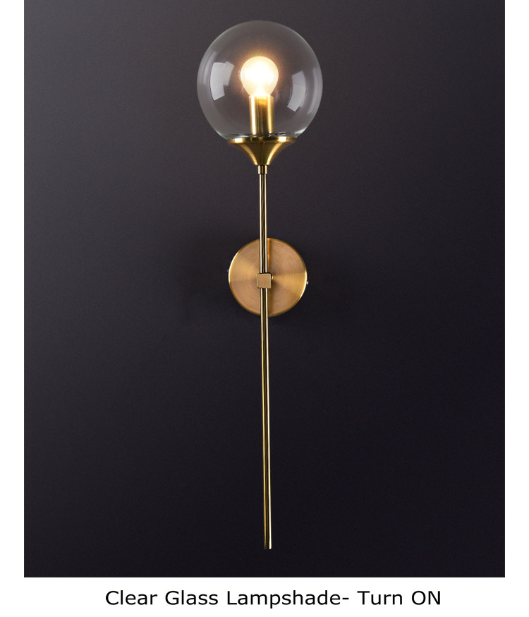 Rose Gold Color glass ball wall sconce for Corridor Living room Studio Bedroom ( WH-OR-07）