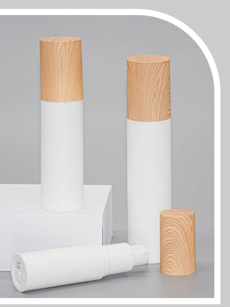 15ml / 30ml / 50ml Customized Color Woodden Cap PP Airless Bottle Skin Care Packaging UKA58