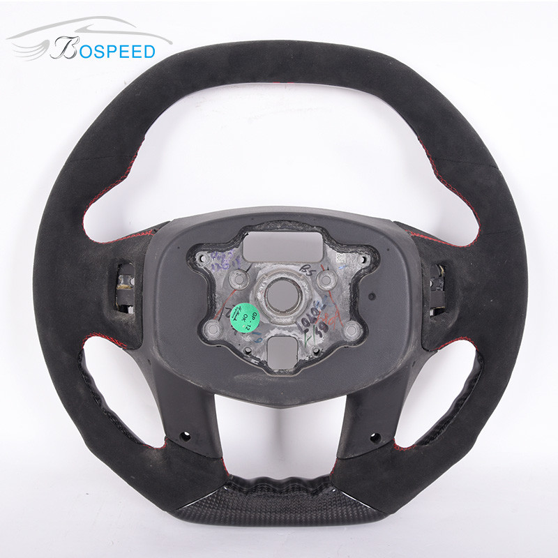 2022 Special Custom Real Cadillac Steering Wheel Alcantara Red Stripe With Patches