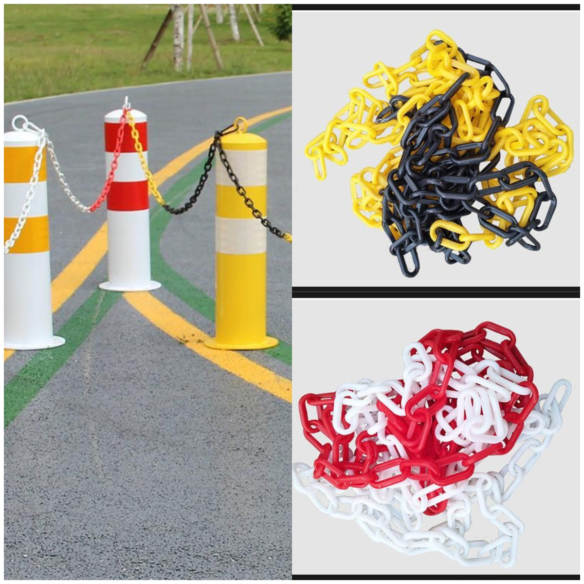 Yellow Black Red White Plastic Road Cone Warning Safety Isolation Chain Hotel Isolation Pier Sign Suspension
