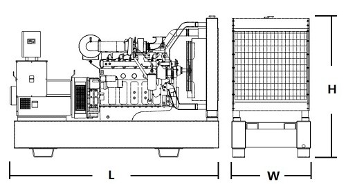 3 Phase 4 Wire Weichai Generator Set Standby Power 1100KVA/880KW Rated Speed 1500
