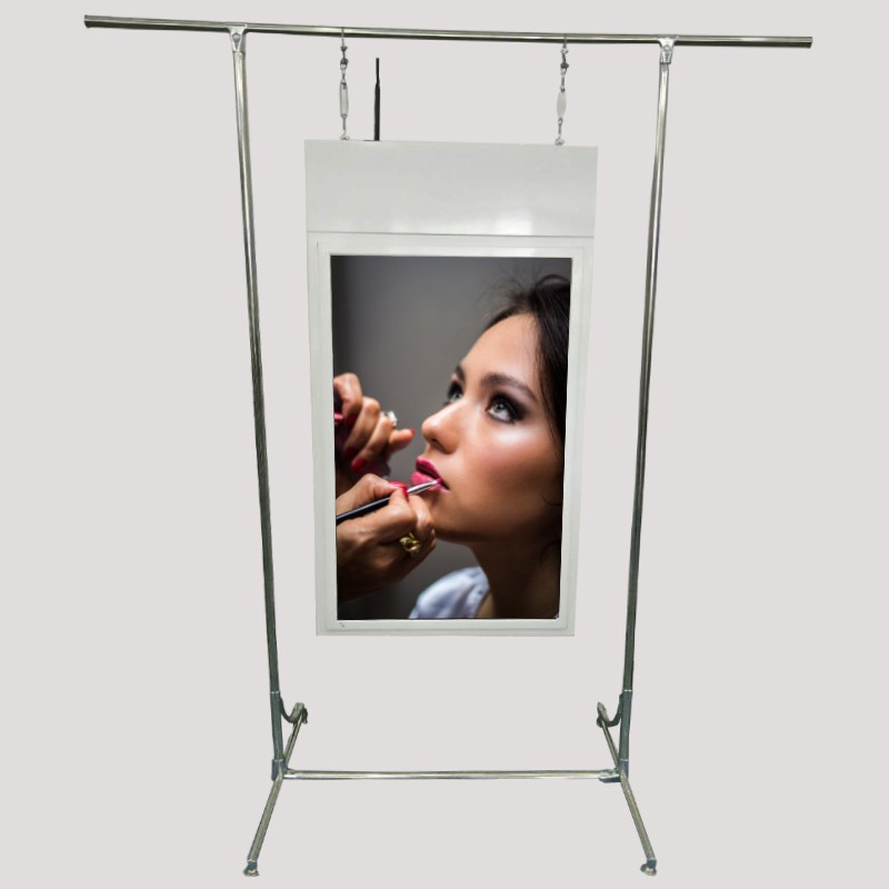 ceiling roof mount vertical dual screens 55" inch wireless WIFI network advertising player LCD display with high brightness