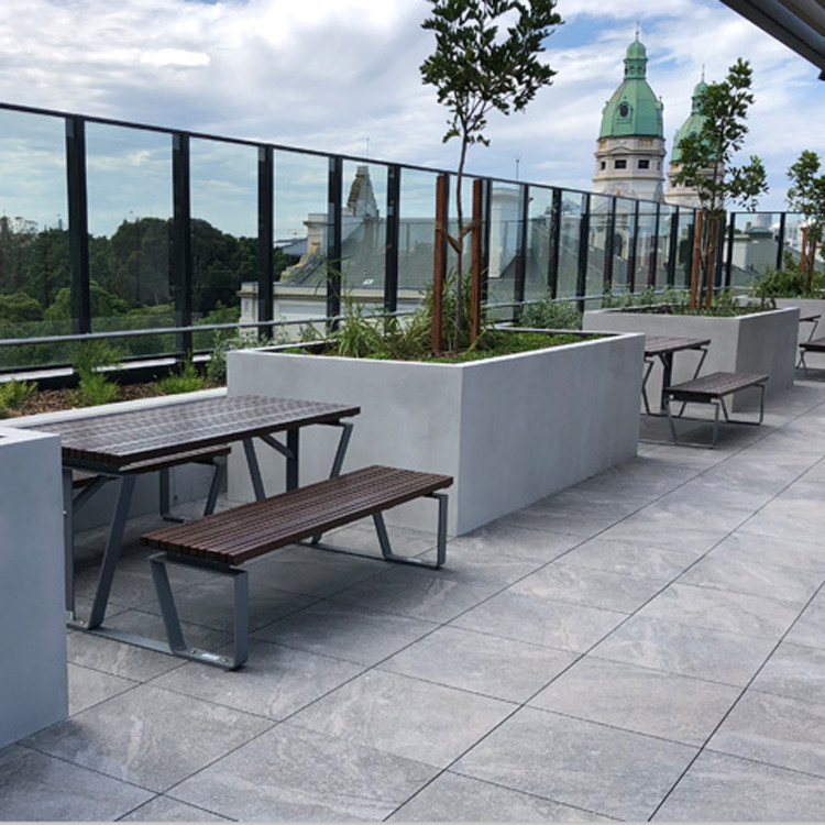 Outdoor Fiber Cement Furniture GRC Concrete Table With Sturdy Legs