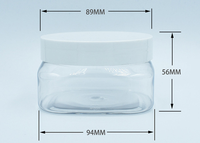 250ml Square Clear Plastic Face Cream Jars Cosmetic Packaging