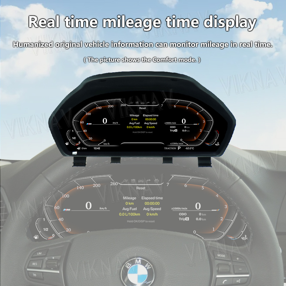 Viknav For BMW 5series F10 F11 GT series GT F07 6series F06 F12 7series F01 F02 (2008-2018) 12.3 inch Newest Speedometer