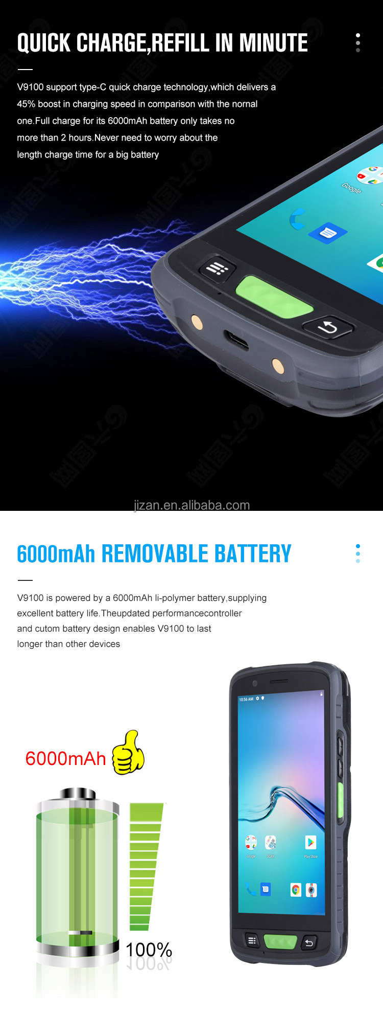 280g Handheld Computer 4G LTE Water Electronic QR Code Infrared Reader Android Meter Reading PDA