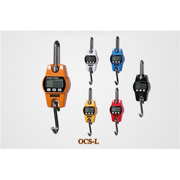 300Kg Capacity Handheld LED Display Orange Digital Mini Crane Scale for Farm Hunting Fishing ABS Stainless Steel