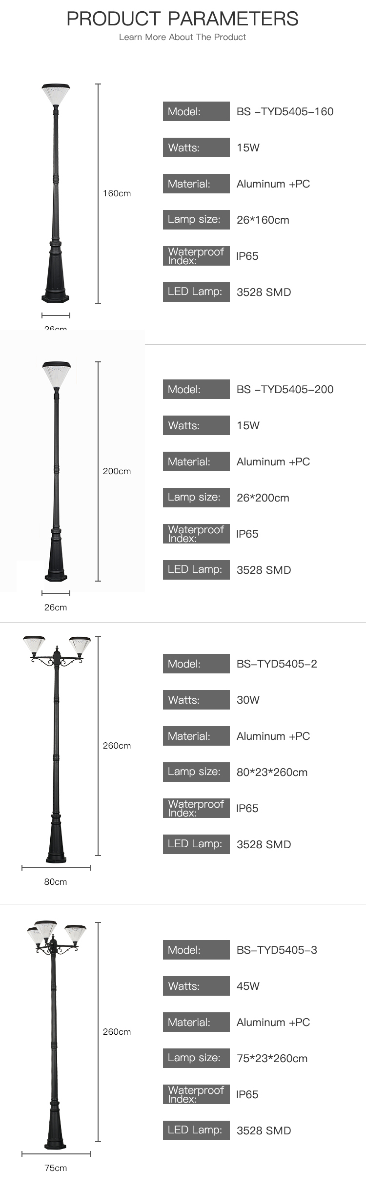 IP65 Waterproof Solar Garden Lights , Outdoor Solar Lamp 3500K Warm White