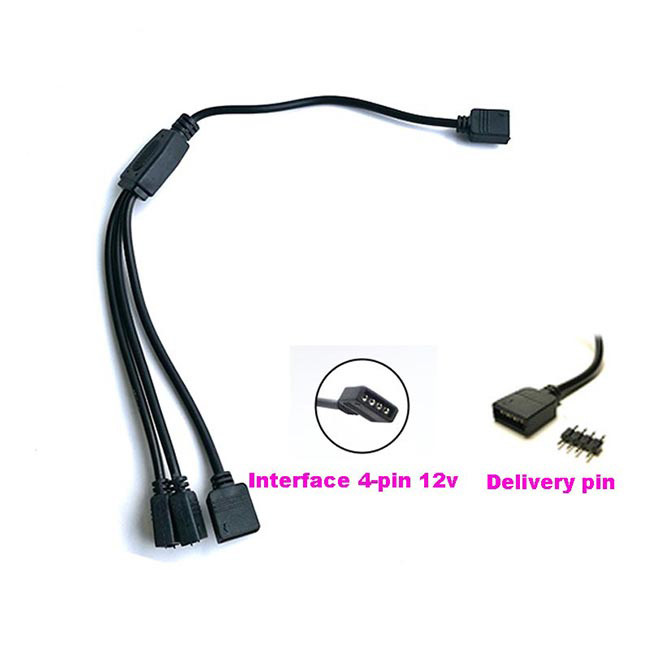 Motherboard RGB Interface Hub Extension Cable 4pin 12V ARGB Fan Cable