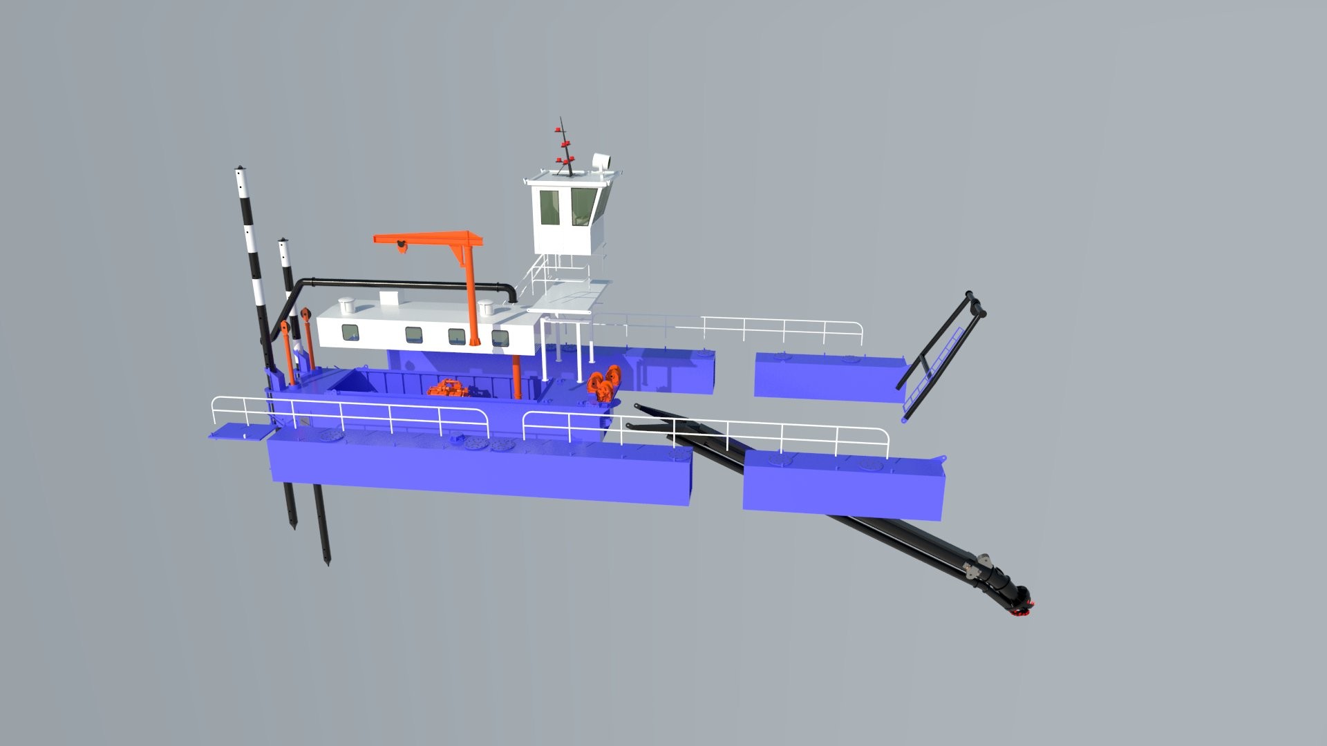 Carbon Steel 200cbm/h River Sand Dredging Machine With Long Boom