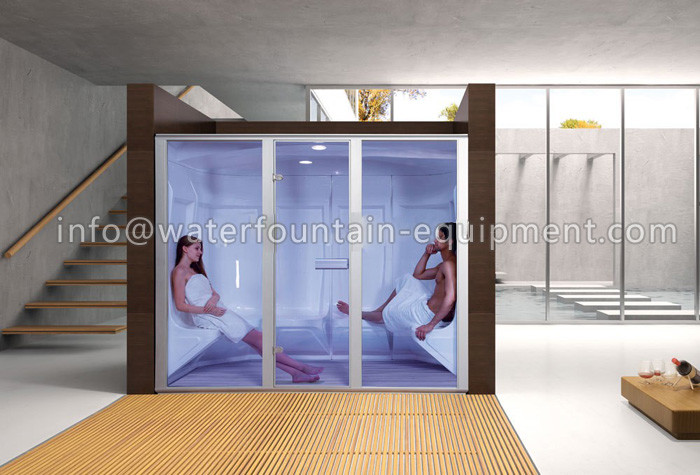 Acrylic Wet Steam Sauna Room , Luxury 6 Person Home Steam Room 3640 * 1800 * 2150mm