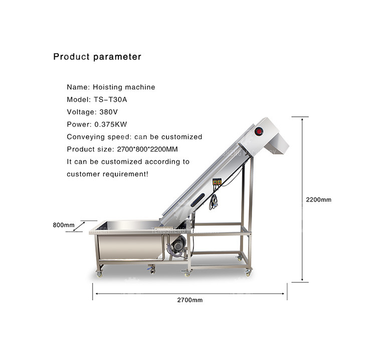Stainless steel production line hoist food lift conveyor belt all kinds of fruits and vegetables lift conveyor