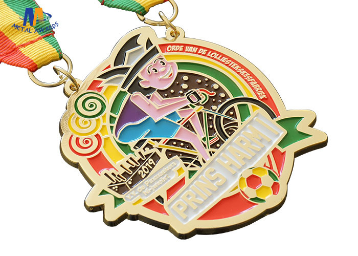 Carnival Medaillen Metal Award Medals Colors Filled With Woven Ribbon Varnish Finish
